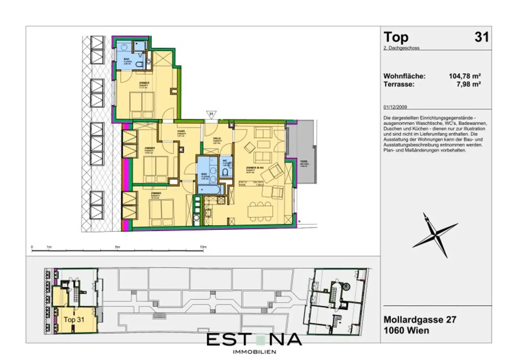 Floor Plan - Apartment with Sunny Terrace in Mariahilf