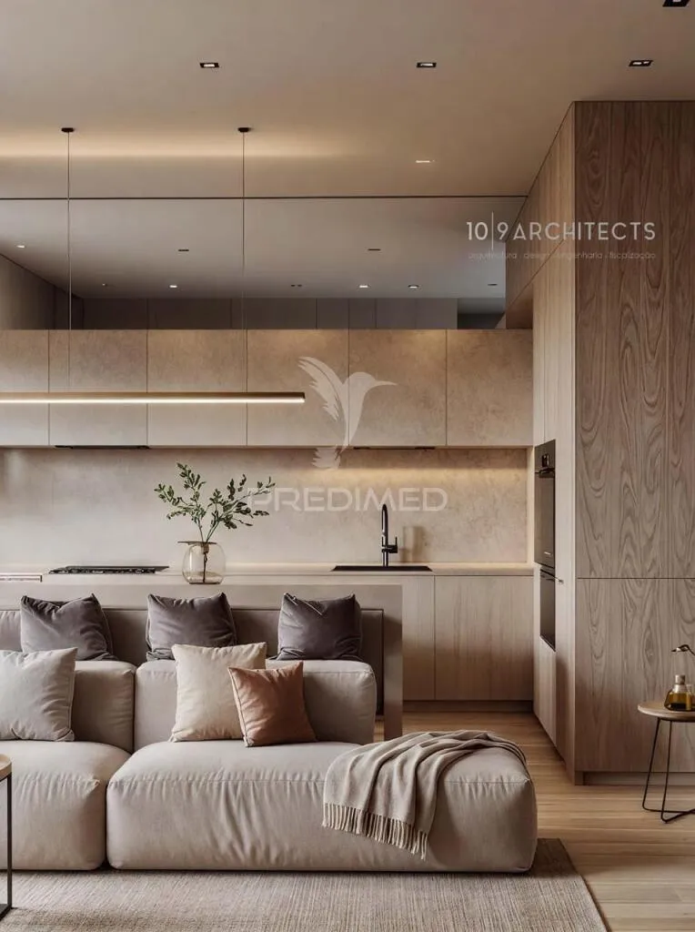 Living Room - T1 Apartment with Rooftop Pool in Portimão