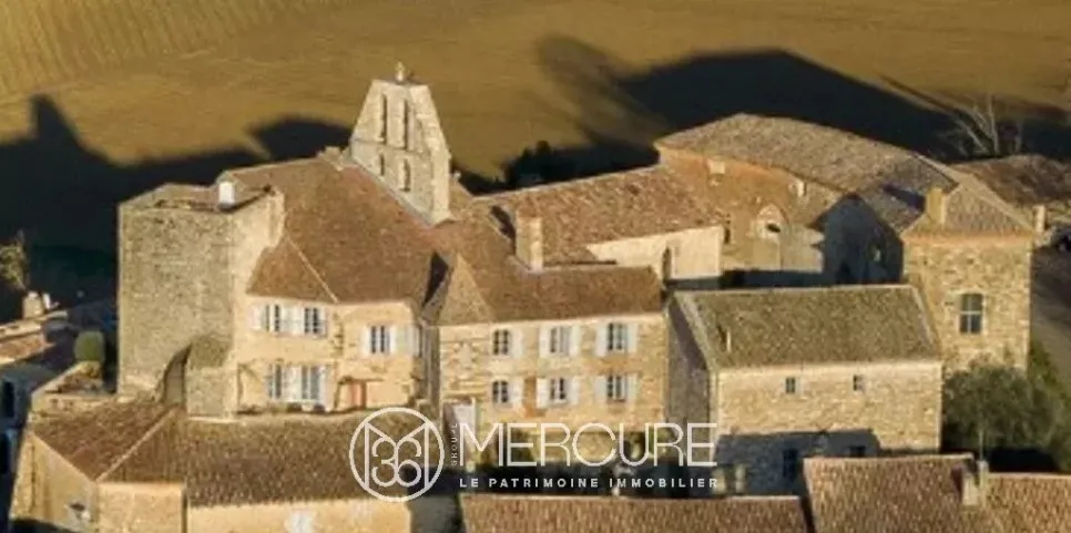 Aerial - Château with Panoramic View in Lomagne
