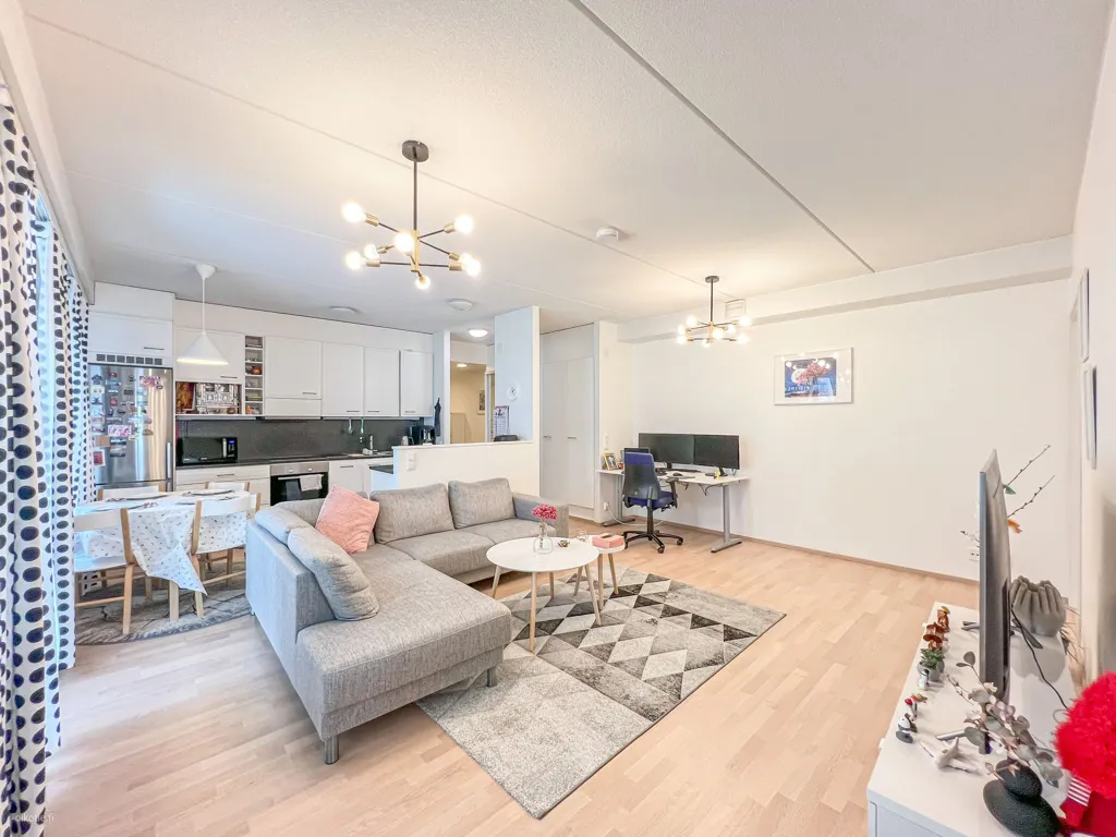 Living Room - Modern Flat with Balcony in Tikkurila, Vantaa