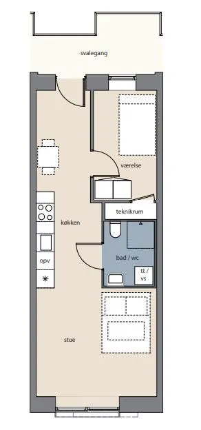 Plan - 2-Bedroom Apartment with Harbour View in Aalborg