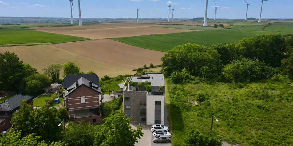 Vue aérienne - Penthouse avec Terrasse de 80 m² à Binche