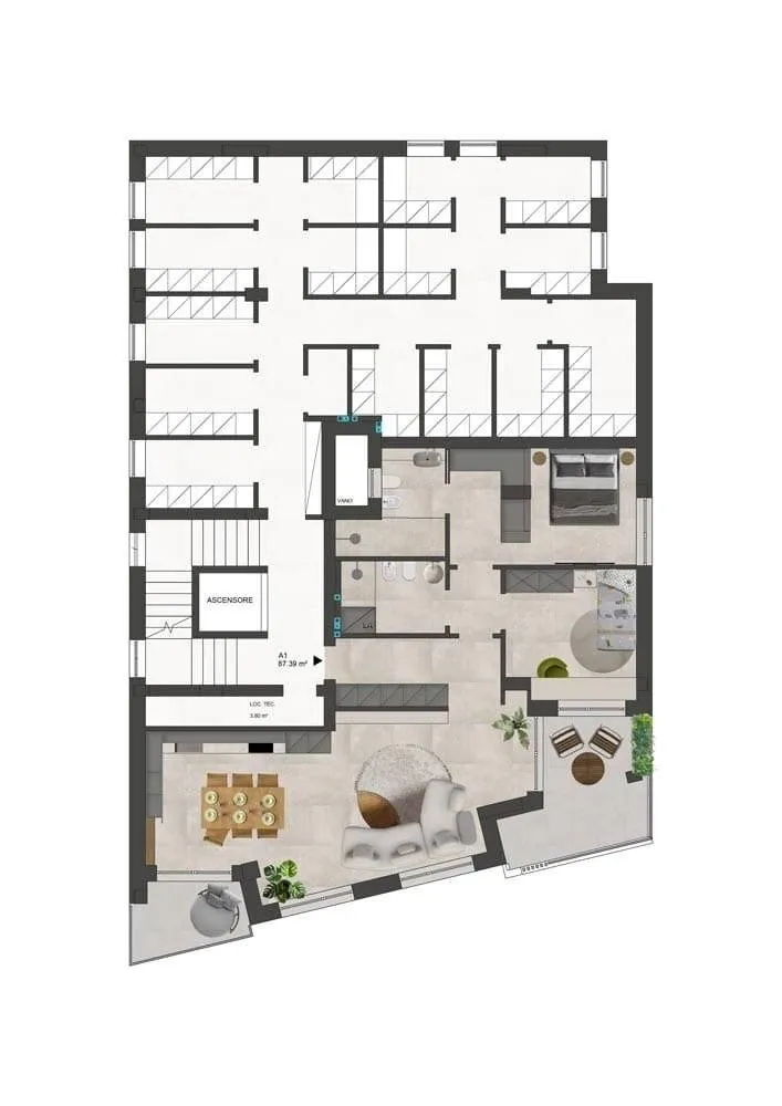 Plan - Luxury Apartment with Sea View in Gabicce Mare