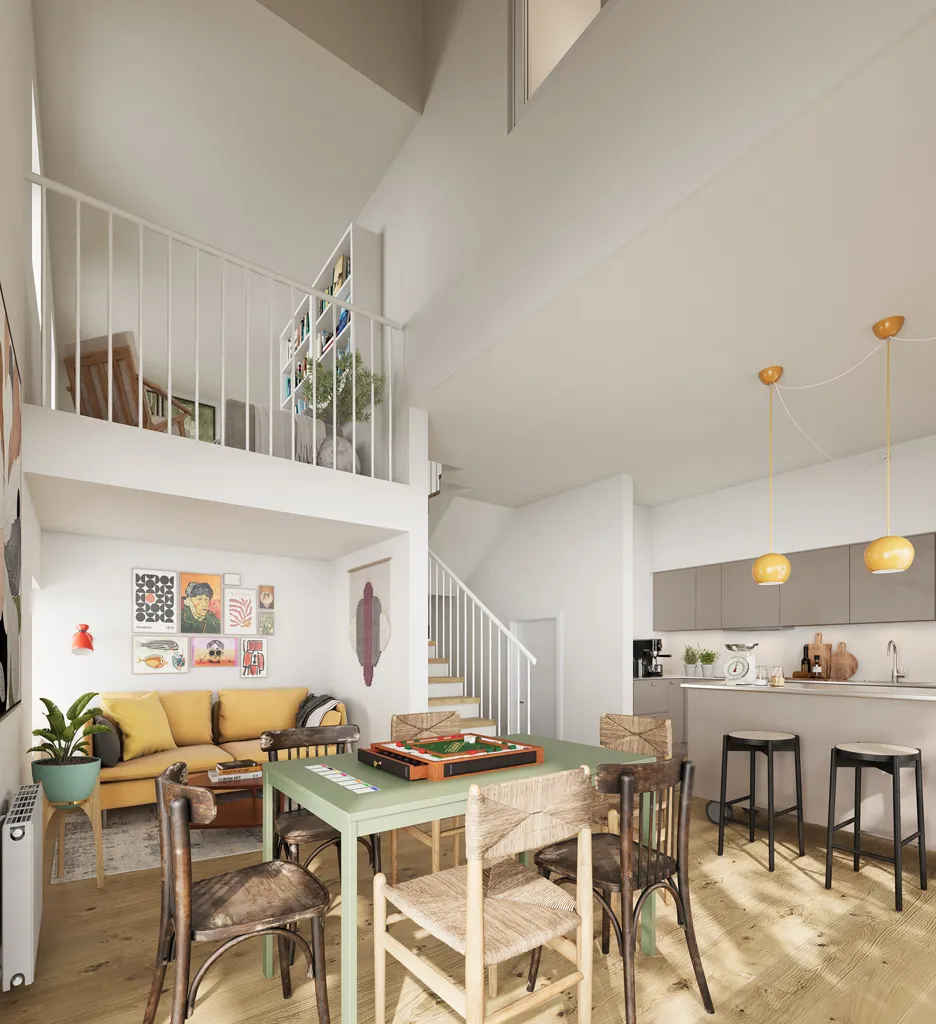 Row House with Large Windows in Travbyen