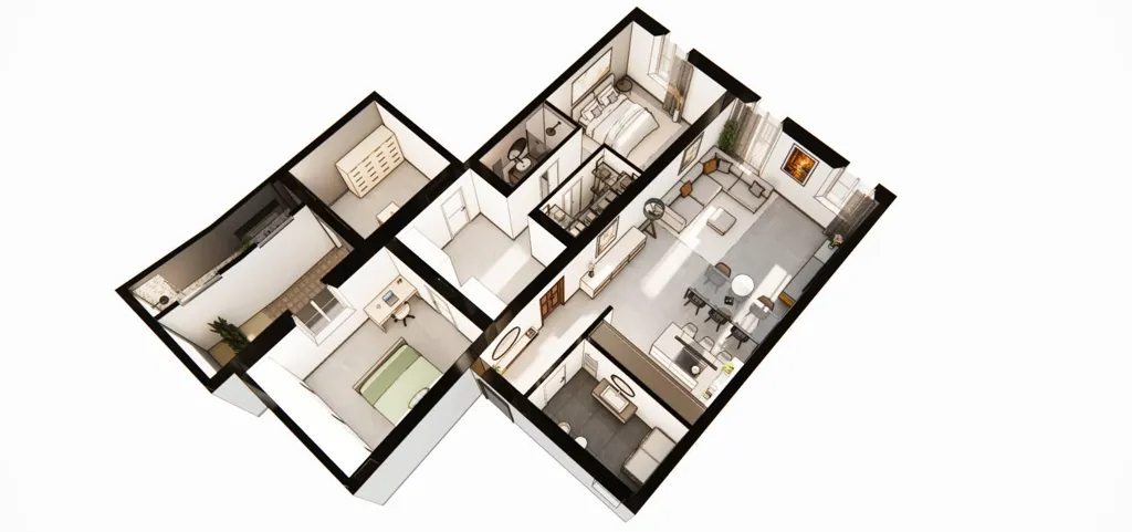 Plaan - Modern Apartment with Balcony in Mantua