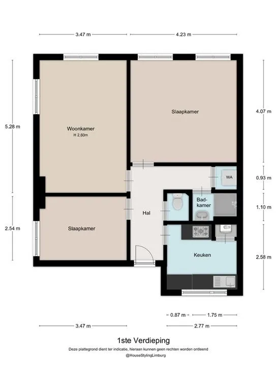 Floor Plan - Corner Apartment with Glacis View in Sint Pieter