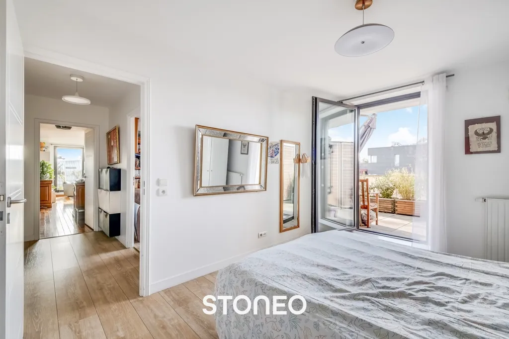 Chambres - Appartement 3 Pièces avec Terrasse à Paris 19