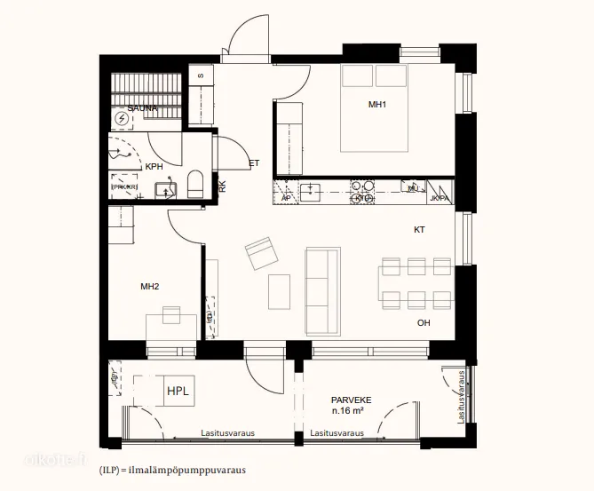 Floor Plan - Modern Apartment with Garden in Lintuvaara, Espoo