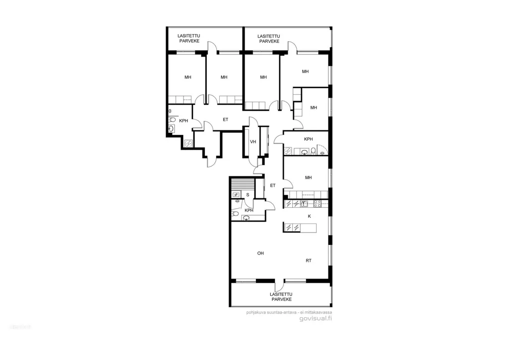 Planimetria - Spacious Apartment with Balconies in Kuopio