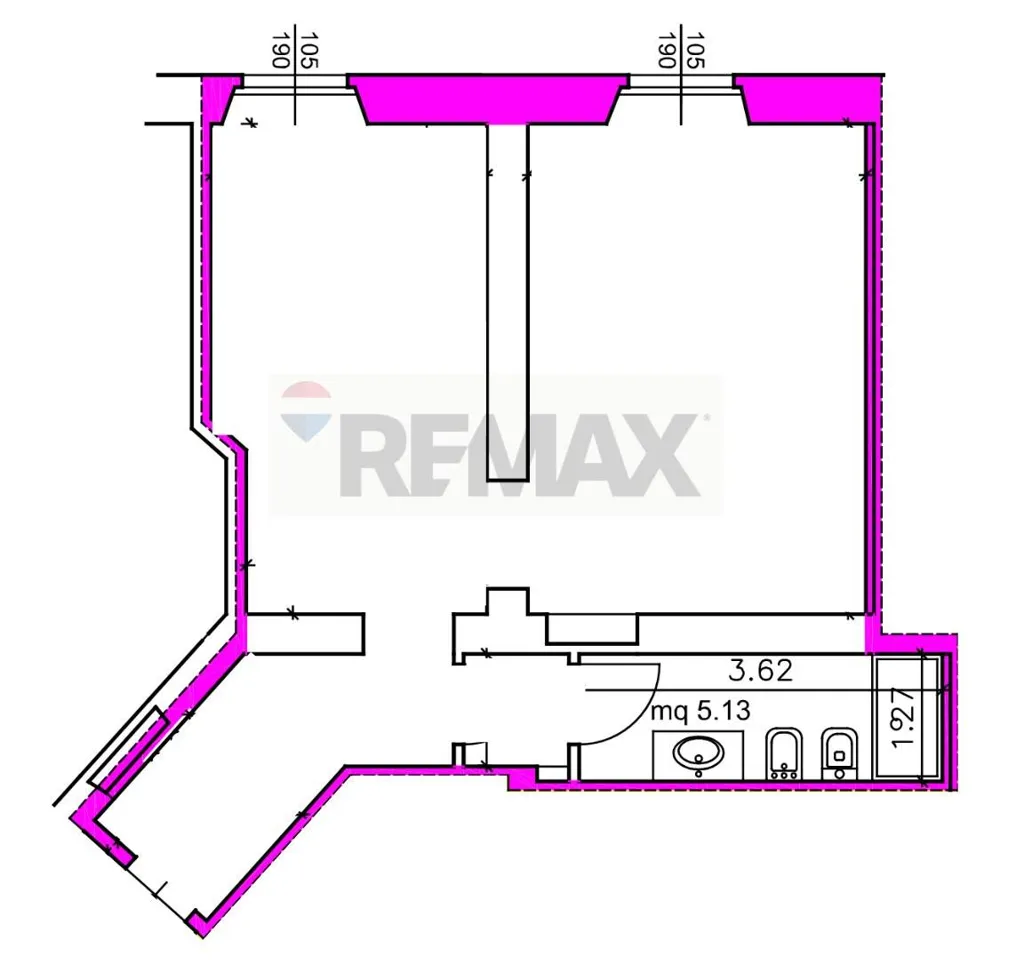 Floor Plan - Contemporary Flat with Terrace in Milan Centre