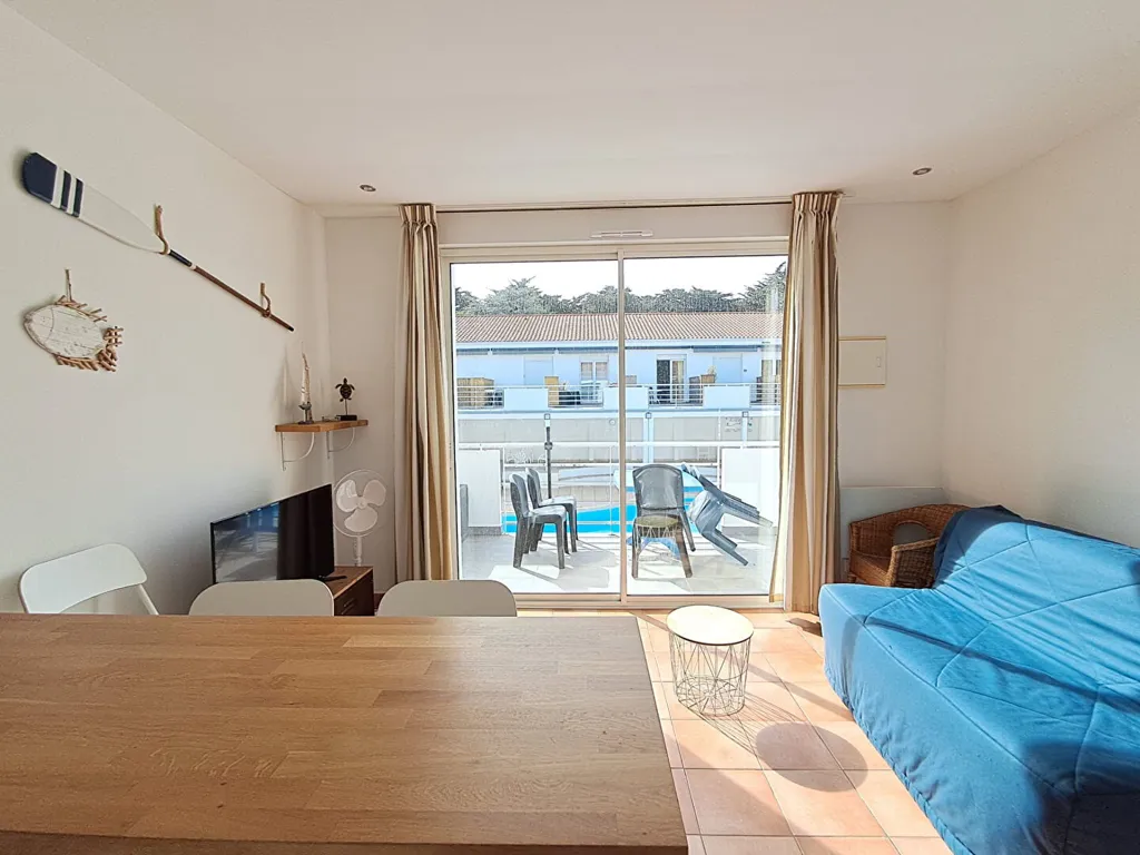 Living Room - 2-Bed Apartment with Pool in Saint Jean de Monts