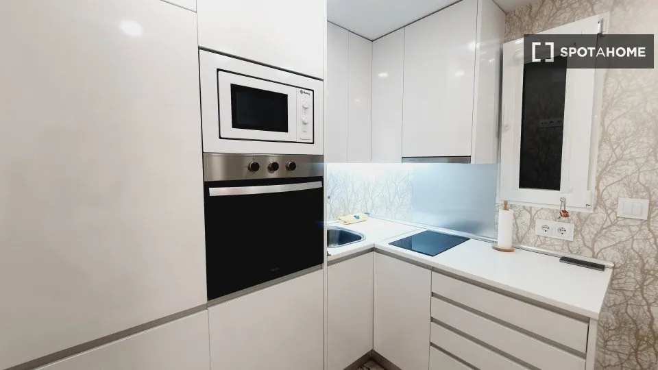 Kitchen - Furnished Studio in Trafalgar, Madrid