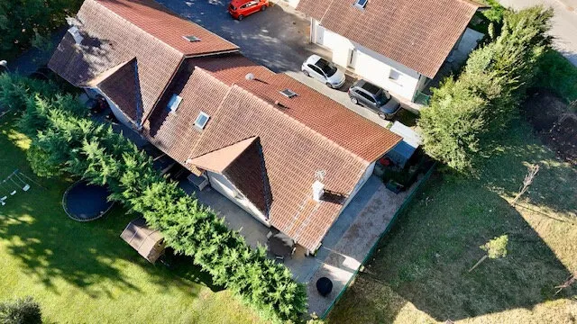 Aerial - Linked Villa with Large Terrace in Saint-Genis-Pouilly