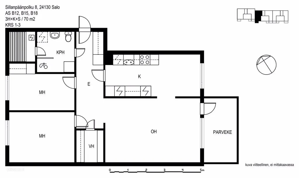 Planimetria - Spacious Apartment with Balcony in Salo