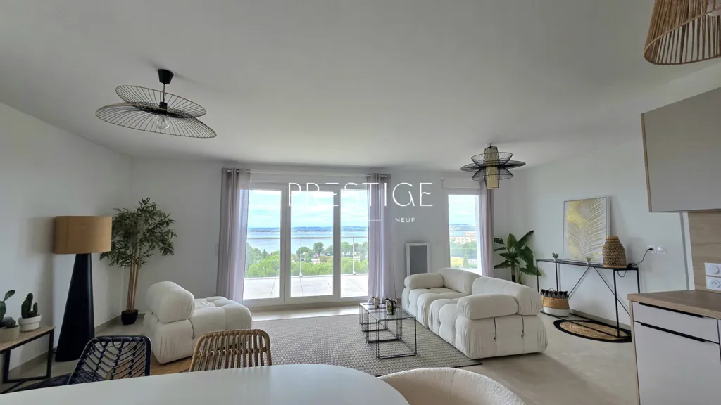 Séjour - Appartement avec Vue Étang au Mont Saint-Clair à Sète