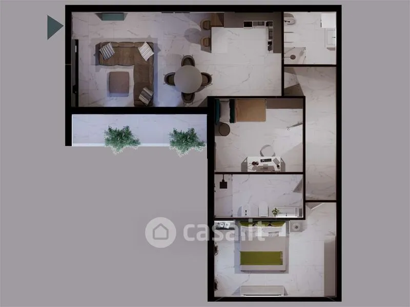 Plan - Newly Built Apartment with Balcony in Monserrato