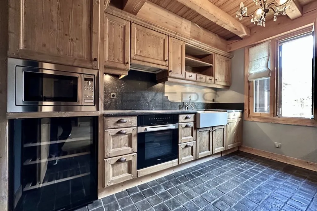 Köök - Chalet-Style Duplex in Megève