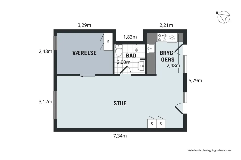 Plaan - 2-Bedroom Flat near Aalborg Centre