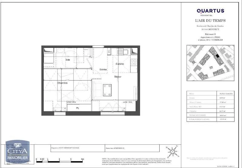 Plan - Appartement 2 Pièces avec Parking à Mennecy