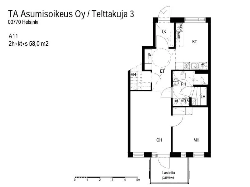 Plaan - Apartment with Balcony in Alppikylä