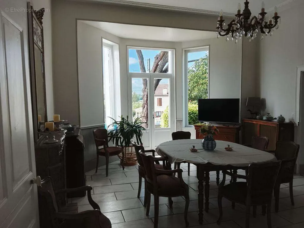 Dining Room - Renovated Manor with Garden in Bélâbre