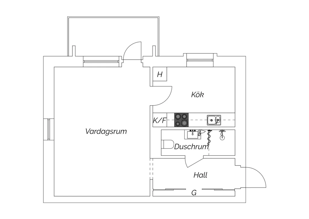Plan - Apartment with Renovated Facilities in Norrstrand