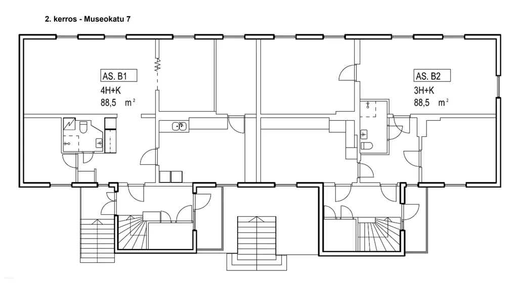 Plan - 1930s Mixed-Use Building with Garden in Vaasa Centre
