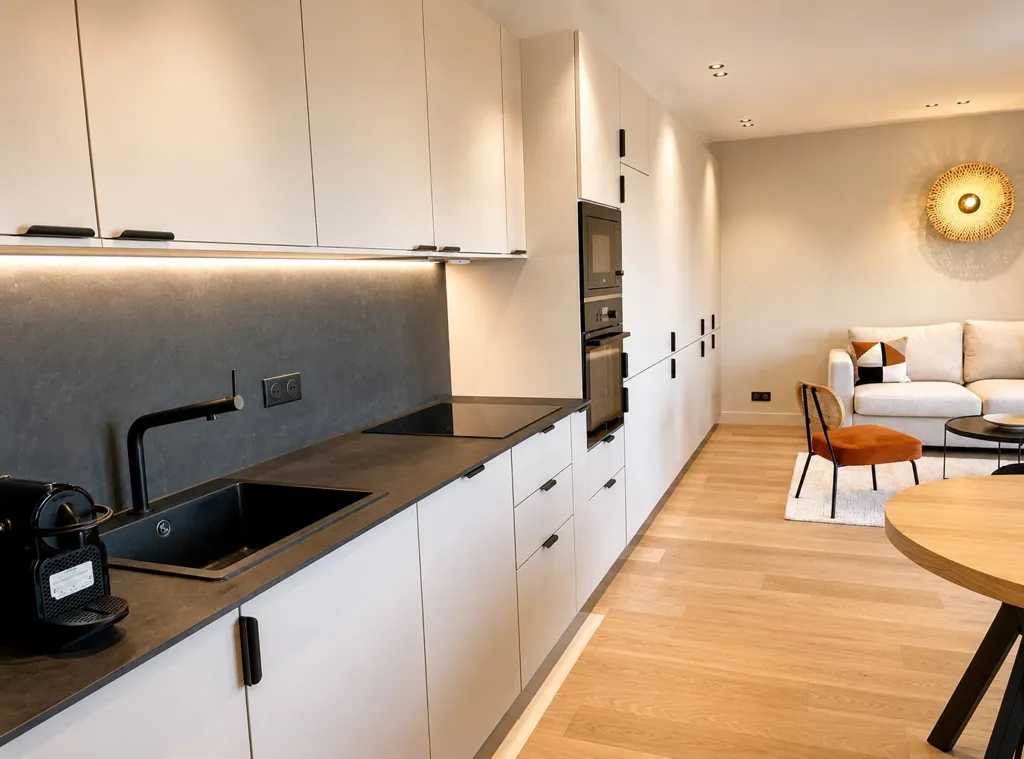Cuisine - Appartement avec Balcon et Vue Dégagée à Paris 16e