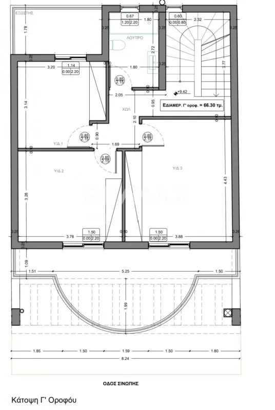 Planimetria - Apartment with Balcony and View in Volos