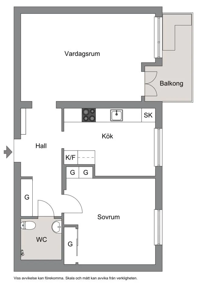 Plaan - Apartment with Balcony in Enköping