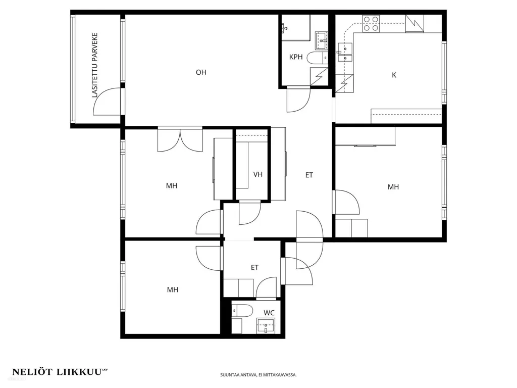 Plan - Modernised Apartment with South-East Terrace in Vantaa