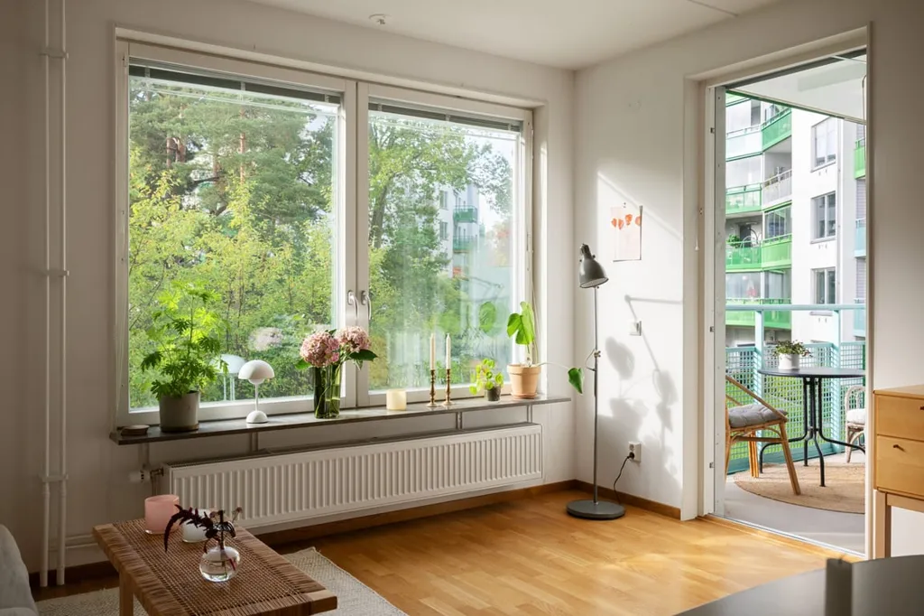 Elutuba - Two-Bedroom Flat with South Balcony in Långbro Park