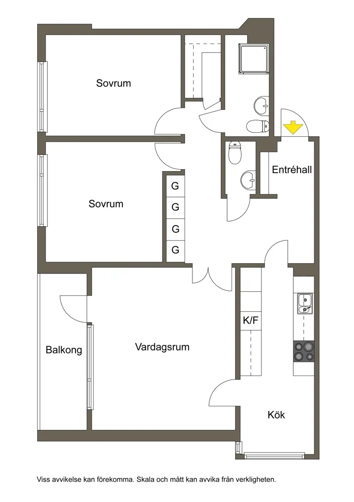 Plan - 3-Room Apartment with Balcony in Åmål