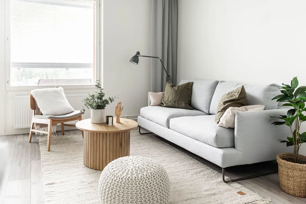 Living Room - Modern Flat with Balcony in Keimola, Vantaa