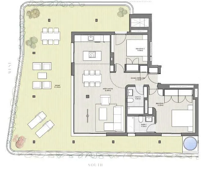 Plaan - 1-Bedroom Apartment with Pool in Estepona Centre