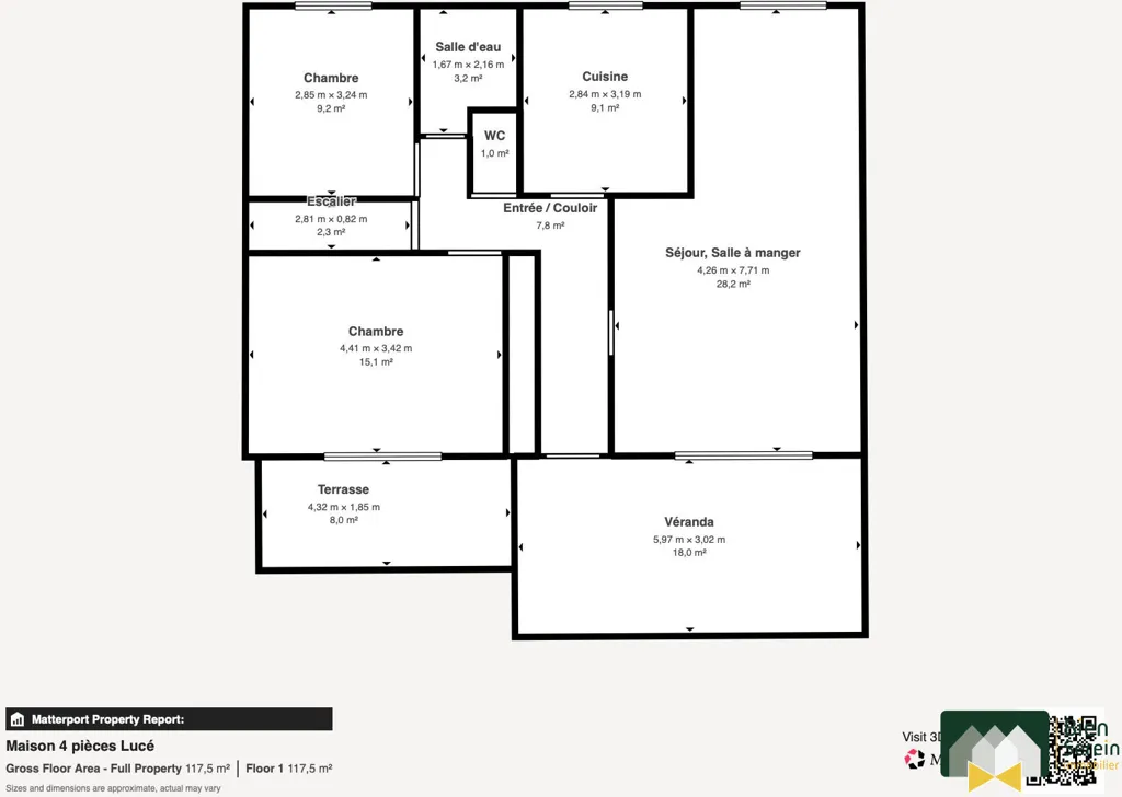 Plan - Maison 4 Pièces avec Jardin à Lucé