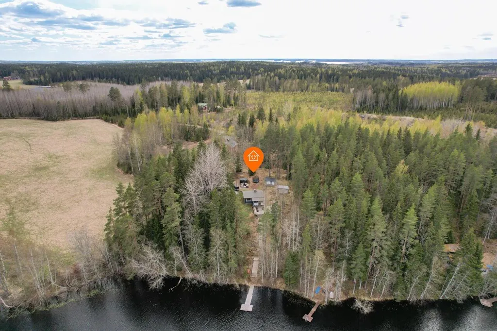 Vue aérienne - Cottage with Sauna and Lake View in Teisko