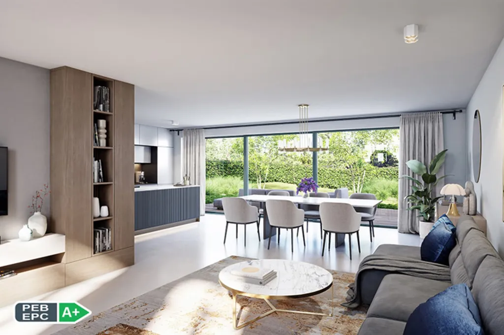 Séjour - Cottage Neuf avec Garage à Genappe