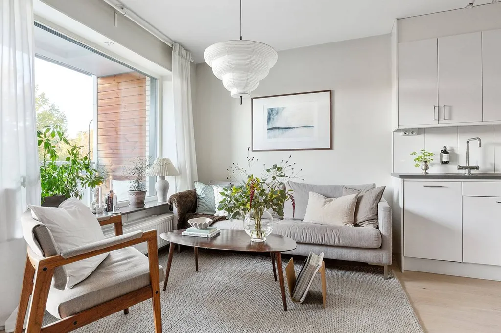 Living Room - Modern Flat with Balcony in Kallhäll