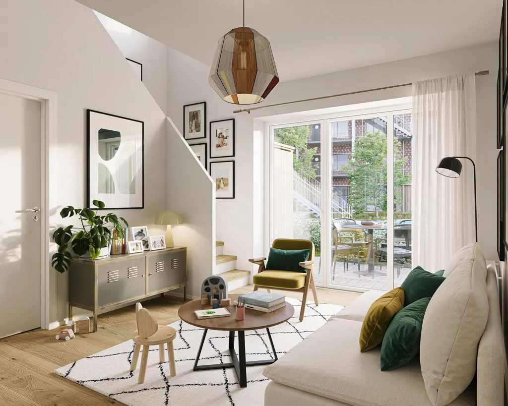 Séjour - Row House with Large Windows in Travbyen