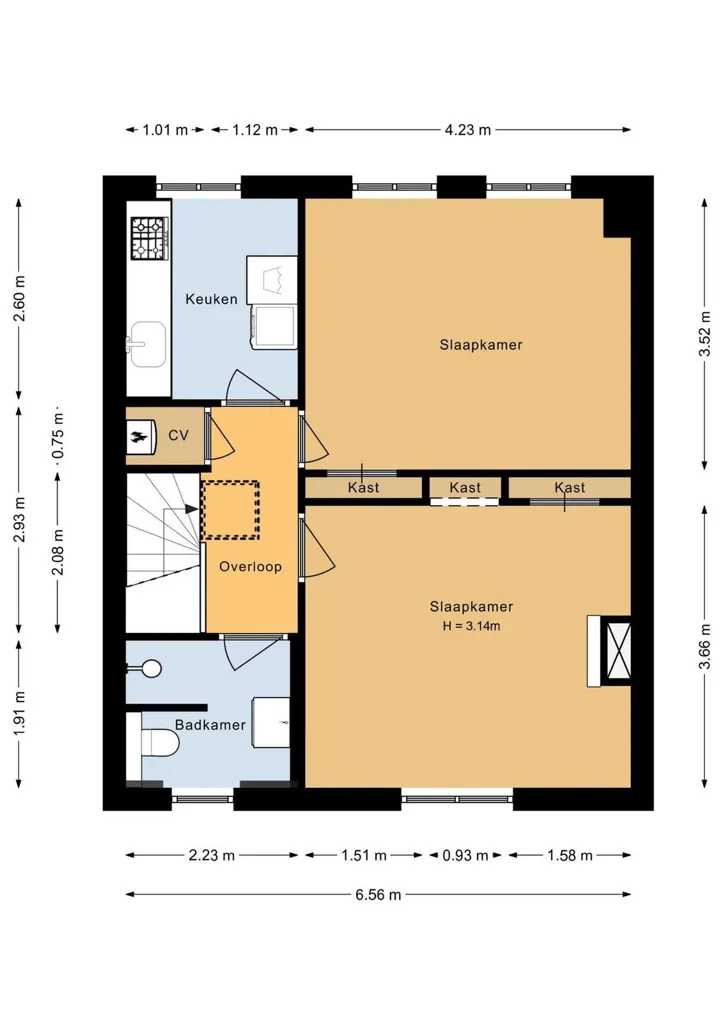 Plaan - Apartment with Terrace in Utrecht