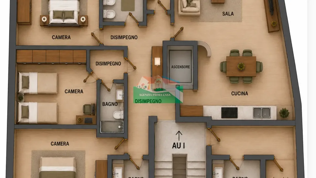 Plan - Rustic-Style Apartment with B&B Potential in Ravenna