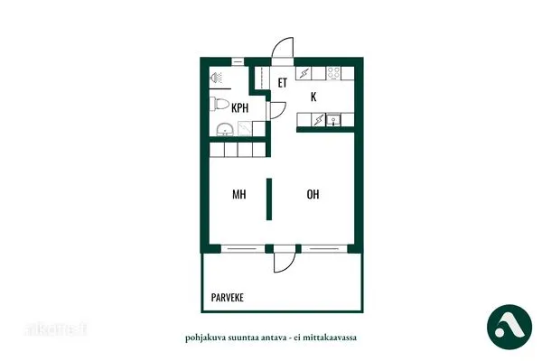 Plan - Bright Two-Bedroom Apartment with Terrace in Nokia