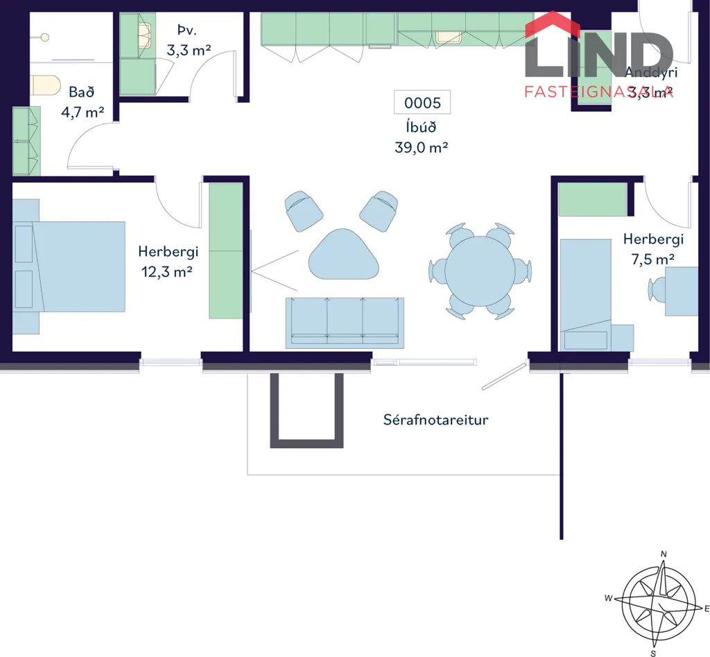 Planimetria - Apartment with Sea View in Reykjavik