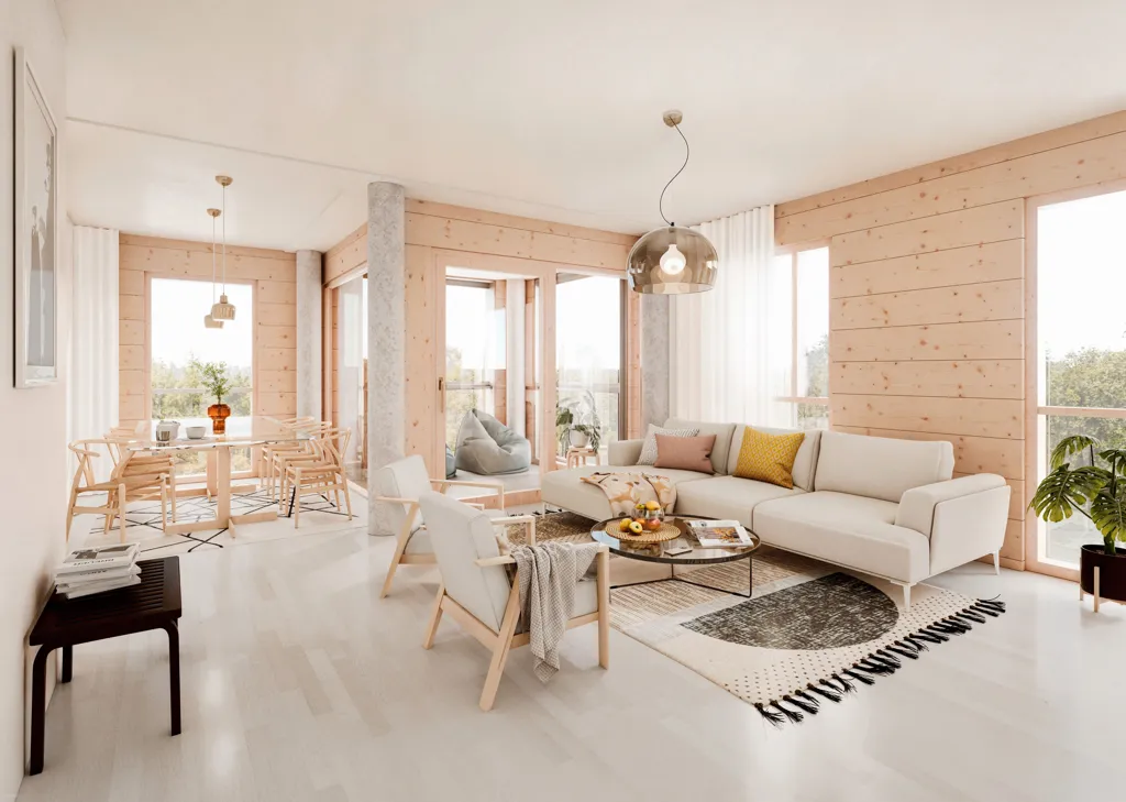 Elutuba - Hybrid Timber-Frame Apartment in Oulunkylä