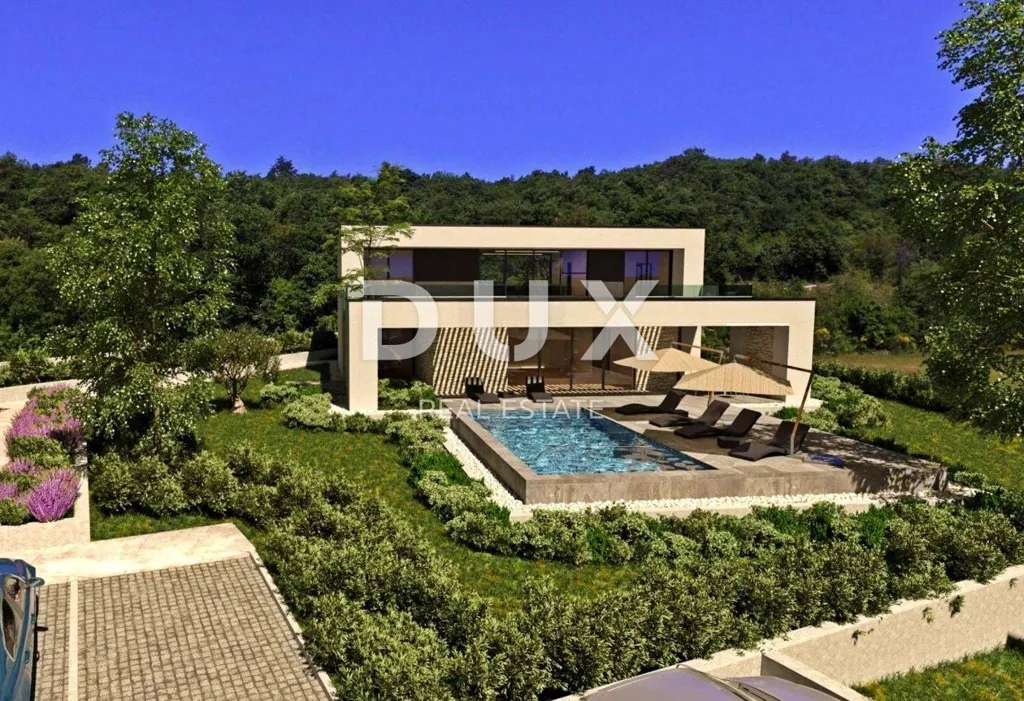 Vue aérienne - Modern House with Pool in Labin