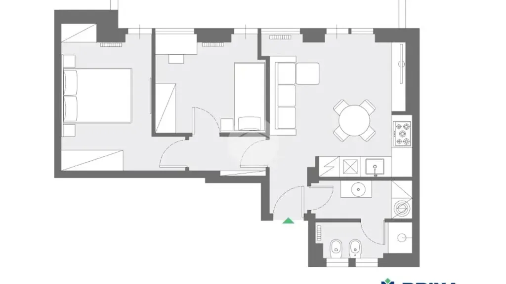 Planimetria - Rustic-Style Flat with Balcony in Fleming, Rome
