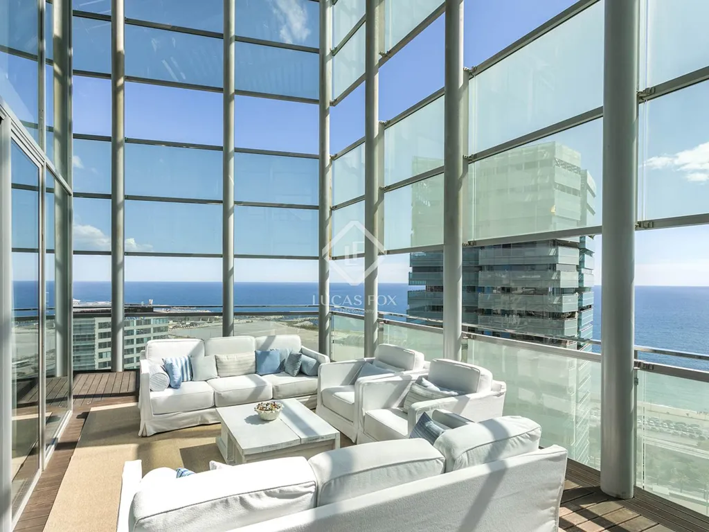 Living Room - Contemporary Apartment with Sea Views in Diagonal Mar
