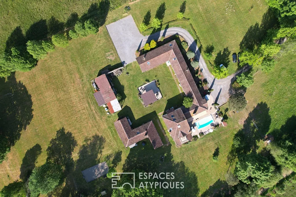 Vue aérienne - Gîte & Chambres d'hôtes en Pleine Nature près de Dax