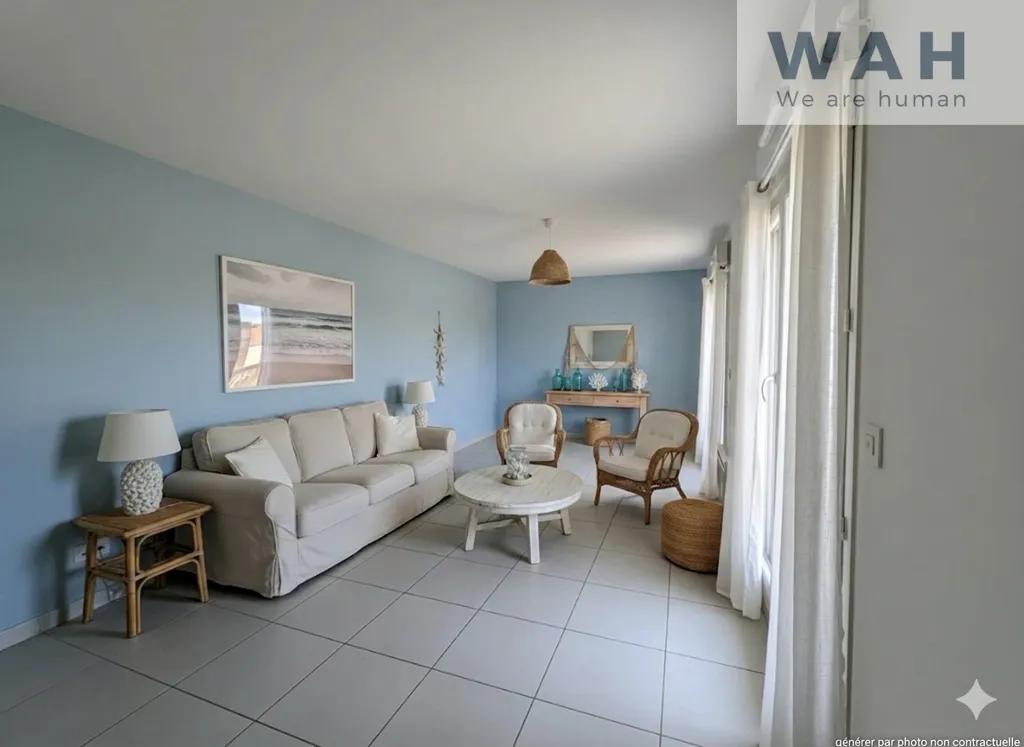 Séjour - Appartement T2 avec Terrasses au Quartier Terre Blanche, Frontignan